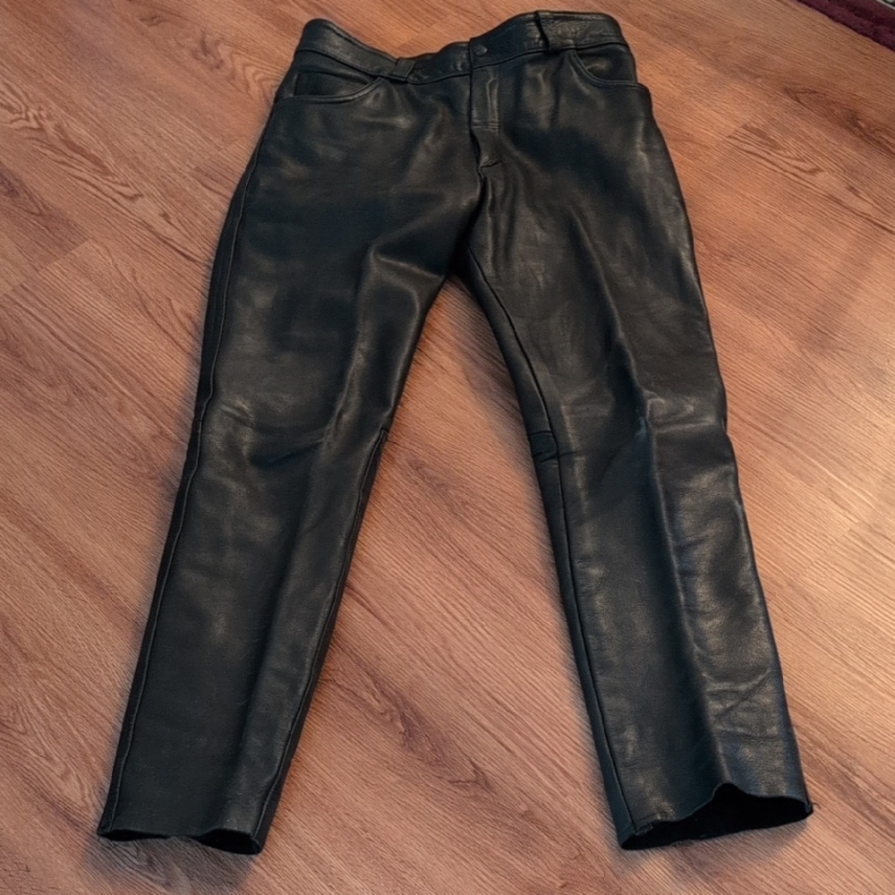 Stylish Black Leather Skinny Jeans for Men